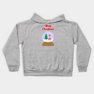 Snow globe with winter landscape and bull inside Kids Hoodie